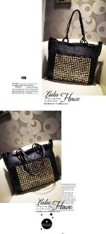 พร้อมส่ง กระเป๋าLuluhouse รุ่น L98-01bl  สไตล์เกาหลี งานคุณภาพสวยมากๆ จากLuluhouseของแท้100% ค่ะ 