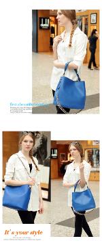 หมดค่ะ กระเป๋าแบรนด์ดัง Axixi  รุ่น10057 สีน้ำเงินSapphire Blue   สดใส มีกระเป๋าภายใน  สะพาย คล้องแข