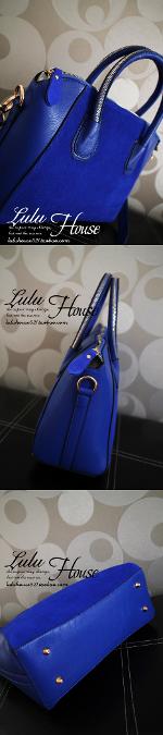 Pre-order กระเป๋าถือ Luluhouse รุ่น LL108blu3 สีน้ำเงิน sapphire blue
