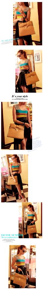 หมดค่ะ กระเป๋าaxixi สไตล์เกาหลี  รุ่น T025 รุ่นนี้น่ารัก สีเหลืองน้ำตาล สะพาย คล้องแขวน และถือ