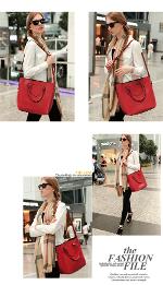 สินค้าหมดค่ะ กระเป๋าแฟชั่นเกาหลีAxixi แบรนด์ดัง  รุ่น10060  สีแดง   สวยมาก มีกระเป๋าให้ 2 ใบ